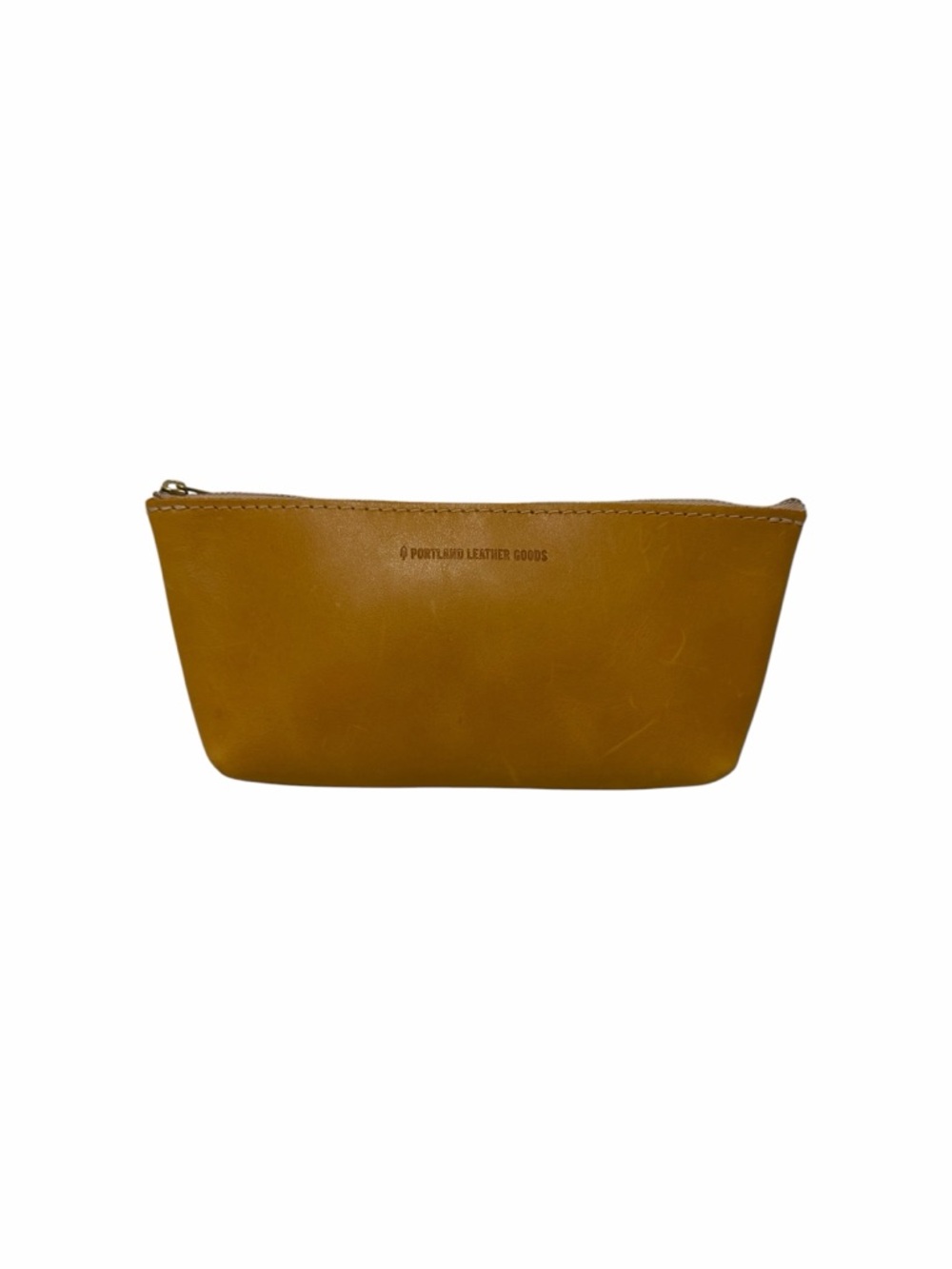 Portland Mustard Leather Cosmetic Bag